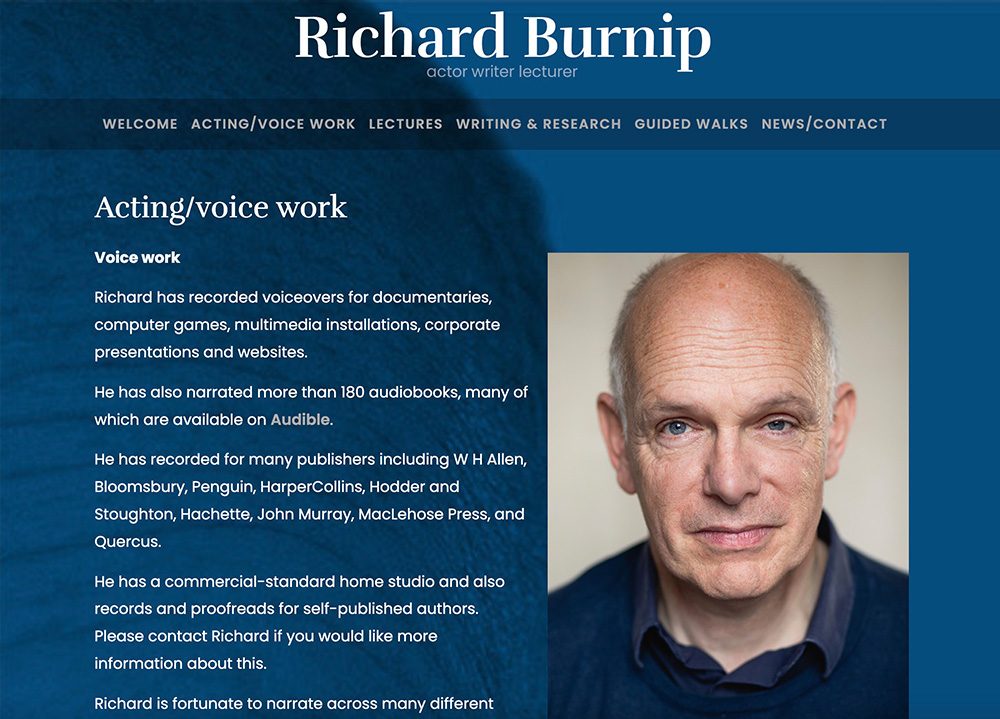 Richard Burnip – actor, lecturer & writer